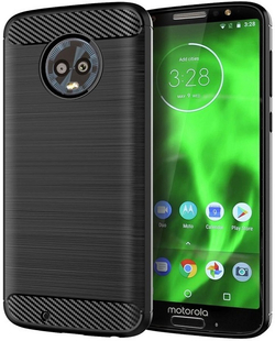 Чехол для Motorola Moto G6 цвет Black (черный), серия Carbon от Caseport