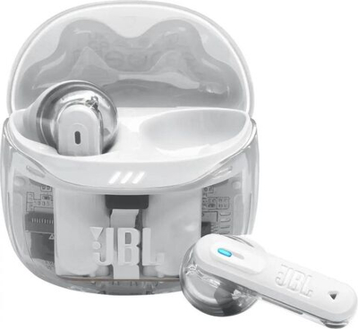 Наушники JBL Tune Flex 2 Ghost Edition, Bluetooth, вкладыши, прозрачный/белый [jbltflex2gwht]