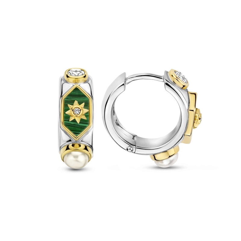 Серьги Луна к Звёздам с Белым Жемчугом