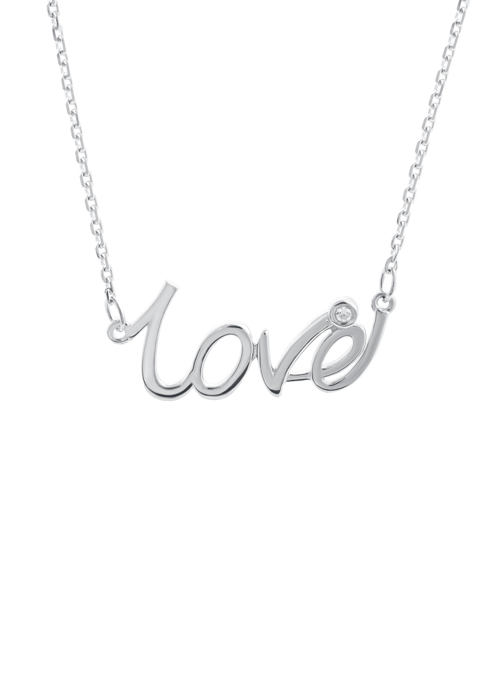 Колье на цепочке "Love" (фианит)