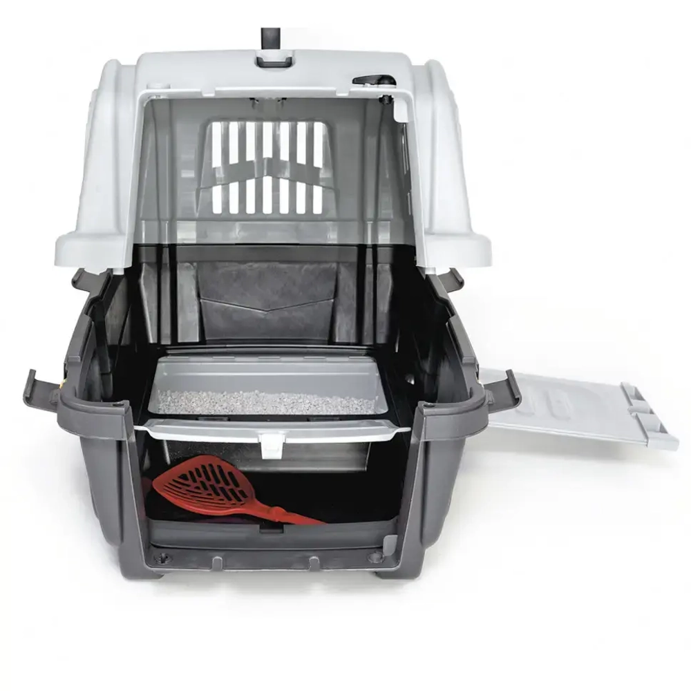 Mps skudo cat travel переноска с лотком для наполнителя, 60x40x39 см, серая