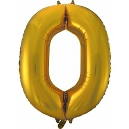 Шар (34"/86 см) Цифра, 0, Золото