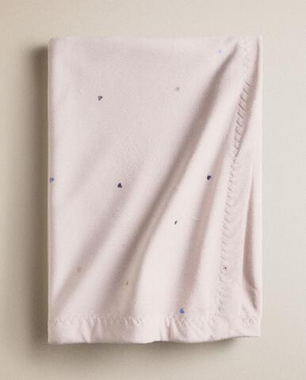 Zara Home плед детский из полиэстера, розовый, 85x120 см