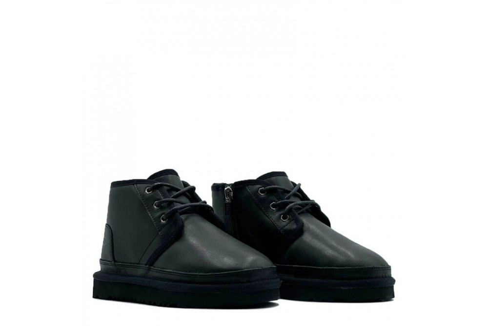 UGG Kids Neumel Zip Leather Black