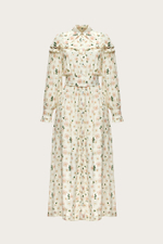 ПЛАТЬЕ-МИДИ ИЗ МОЛОЧНОГО ШЕЛКА С АВТОРСКИМ ПРИНТОМ