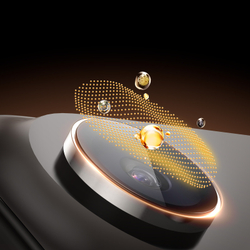 Защитное стекло на объективы камеры для iPhone Air, серия HAWK Series от Dux Ducis, рамки из алюминия золотистого цвета (Light Gold)