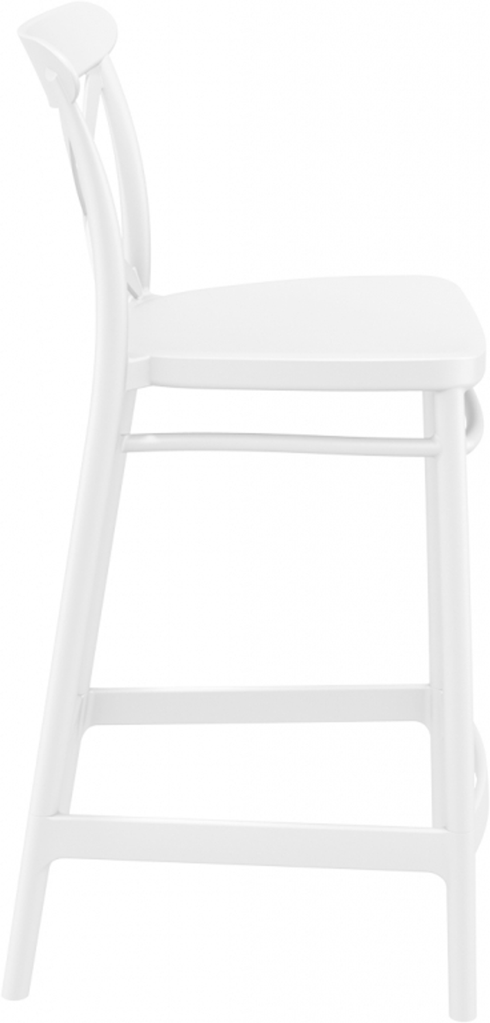 Стул пластиковый полубарный Siesta Contract Cross Bar 65, белый