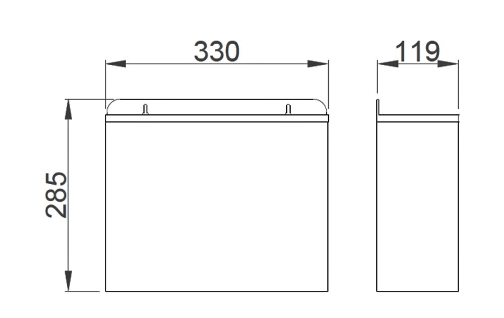 Контейнер для мусора настенный без крышки 11 л. нерж. сталь NOFER 14098.2.W белый