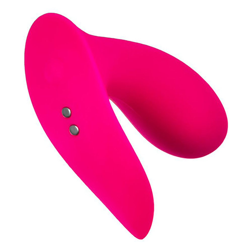 Розовый силиконовый двойной вибратор 10,1см с управлением через приложение Lovense Flexer Insertable Double Panty Vibrator Pink LE-25