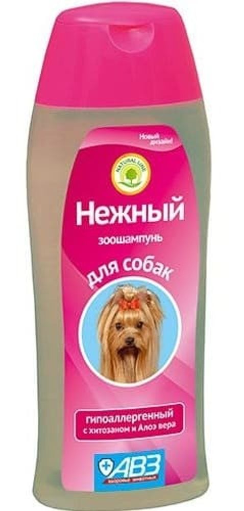 Шампунь &quot;НЕЖНЫЙ&quot; для собак гипоалергенный с хитозаном и алоэ Вера, 270 мл АВЗ