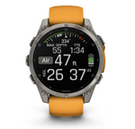 Умные часы Garmin Fenix 8, 51 мм, AMOLED, Sapphire Titanium with spark orange/graphite silicone band