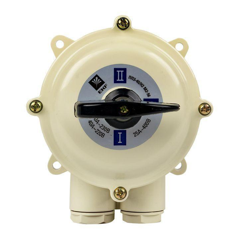 Переключатель пакетный 1-кл. 40А IP56 ПП 3-40/Н2 М2 пл. беж. EKF pp-3-40-4
