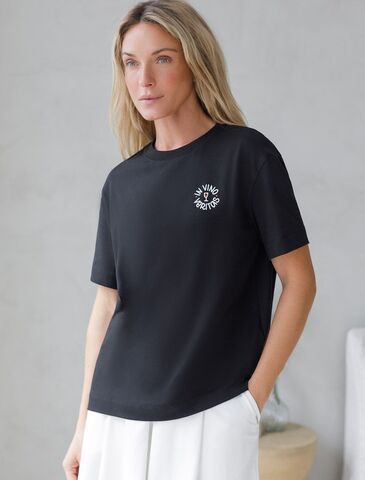 Футболка с принтом свободная эластичная из премиального хлопка  D49.136 (130675)