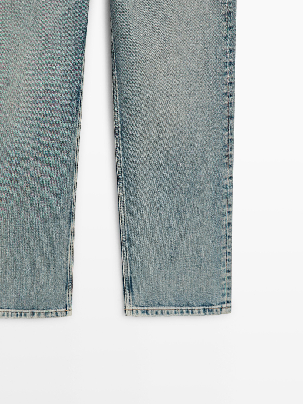 Massimo Dutti Джинсы прямого кроя со средней посадкой, светло-голубой