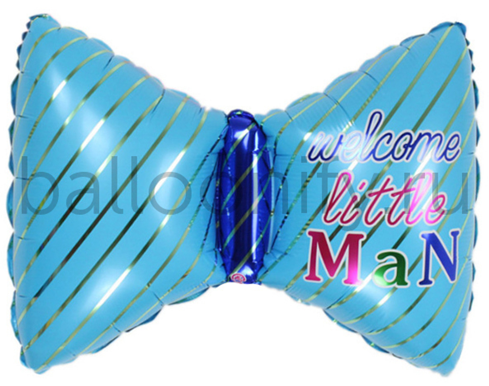 Шар (29''/74 см) Фигура, Бантик для мальчика, Голубой, 1 шт.