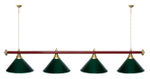 Лампа STARTBILLIARDS 4 пл. (плафоны зеленые,штанга золотая,фурнитура золото)