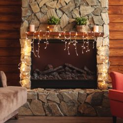 ULD-B3010-200-DTA WARM WHITE IP20 Бахрома светодиодная с контроллером. 3 м. 200 светодиодов. Теплый белый свет. Провод прозрачный. TM Uniel.