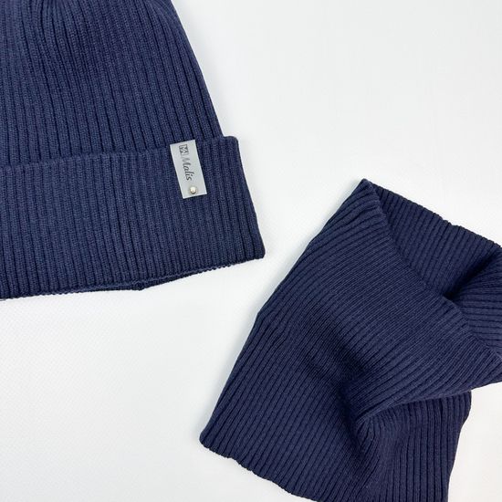 Шапка со снудом, Темно-синяя