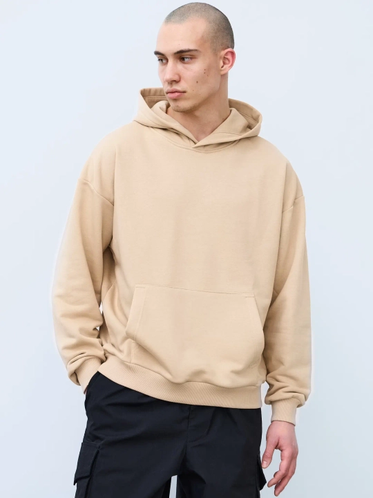 Худи оверсайз без начеса (бежевый)