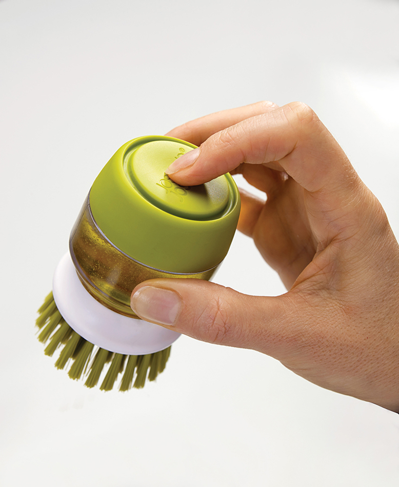 Щетка с дозатором моющего средства Palm Scrub™ серая, Joseph Joseph