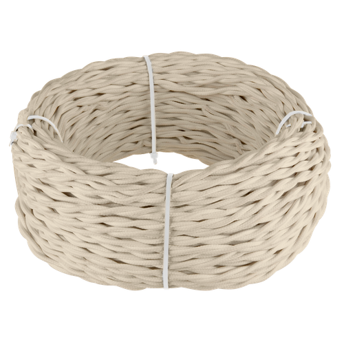 Ретро кабель витой 3х1,5 песочный 20 м (под заказ) Ретро кабель витой  3х1,5  (песочный) 20м