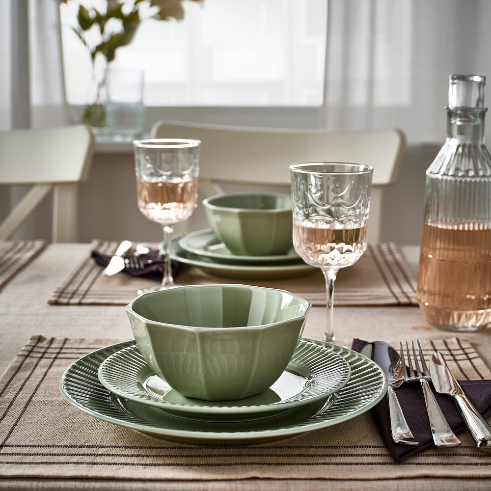 IKEA STRIMMIG  (ИКЕА СТРИММИГ)  -  Миска, керамогранит бледно-серо-зеленого цвета, 15 см
