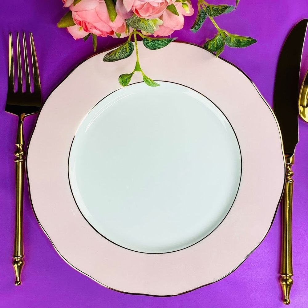 Lenardi 108-365 Набор из 6 тарелок 20,5см PINK в под.уп.(х8)Фарфор