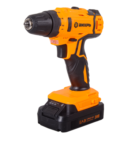 Дрель-шуруповерт Вихрь ДА-20Л-2КА с набором оснастки 65 предметов