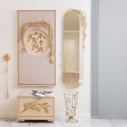 Вешалка настенная Oliva Branch (Олива Бранч) Айвори Мраморное золото