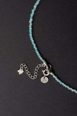 Браслет "Memo about Summer" тонкий из амазонита, на замочке серебро 925