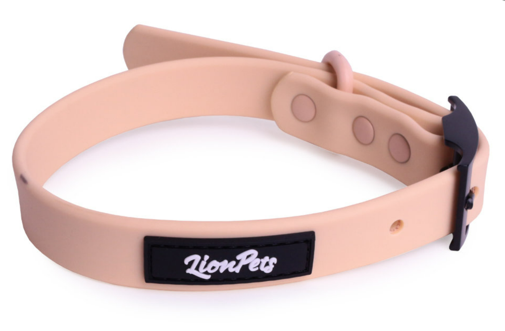 Ошейник из биотана LionPets с классической застежкой песочный