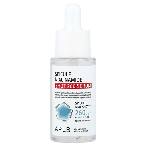 APLB, Spicule Niacinamide Shot 260, сыворотка, 40 мл (1,35 жидк. унции)