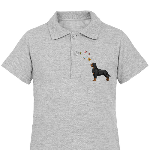 Поло "Ротвейлер и бабочки"