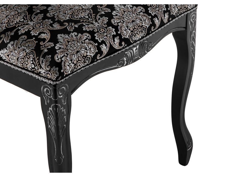 Стул Клето патина серебро / черный