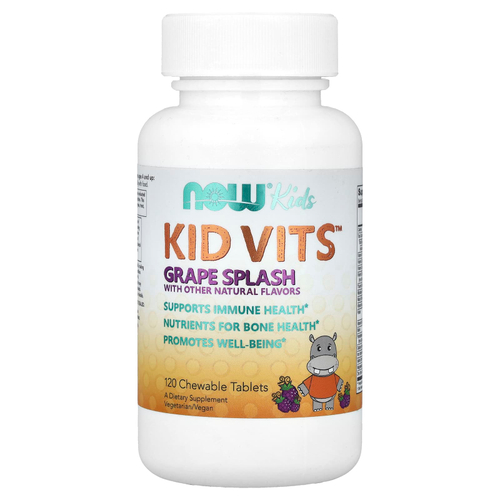 NOW Foods, Kid Vits ™, Grape Splash, 120 жевательных таблеток