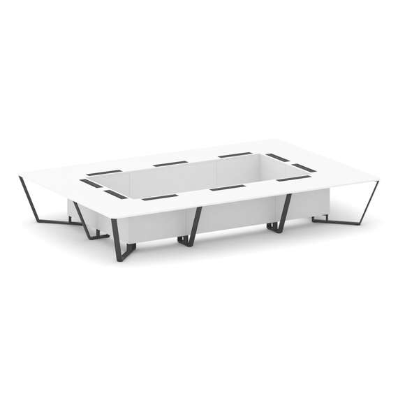 Steel Meet Стол переговорный прямоугольный KD-PR.B.SP-20K Белый Бриллиант/Металл Антрацит 4800*3200*