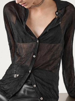 Massimo Dutti Кардиган из жатой ткани с воротником поло, черный