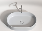 Умывальник чаша накладная овальная (цвет Серый Матовый) Element 608x385x122мм