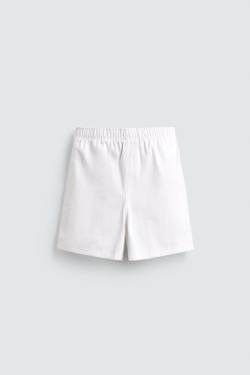 ZARA ШОРТЫ RELAXED FIT ИЗ РЕЛЬЕФНОЙ ТКАНИ, БЕЛЫЙ