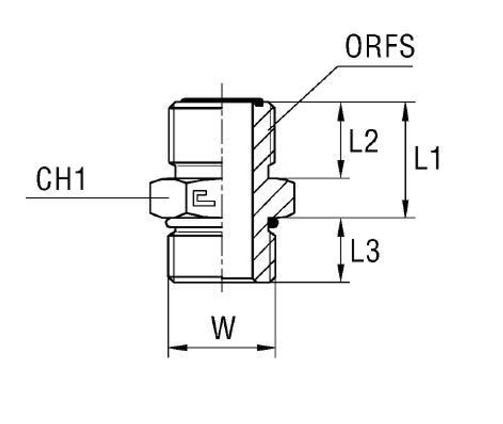 Соединение ORFS 9/16" UNF 1/2"