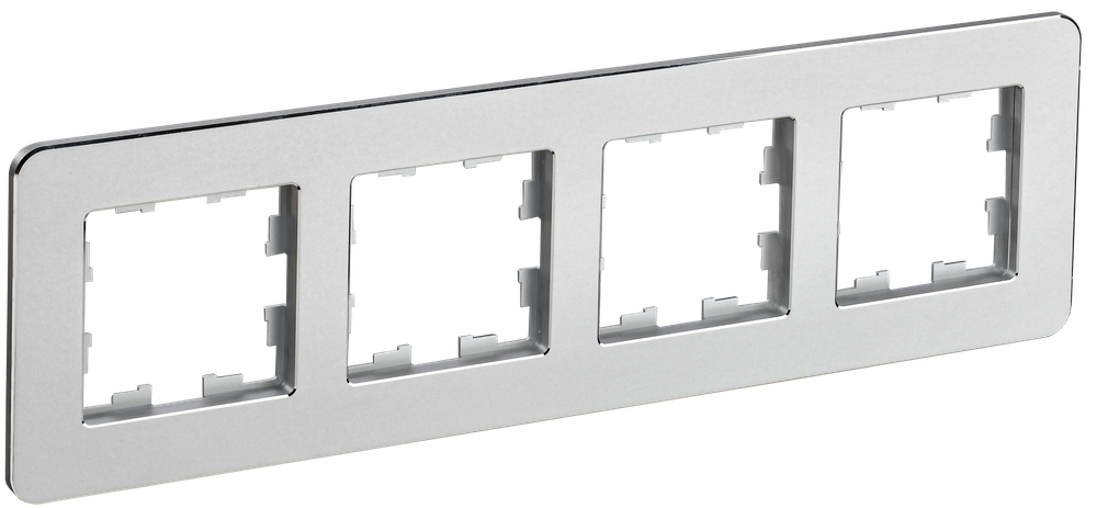 BRITE Рамка 4-местная РУ-4-1-Бр металл алюминий RE IEK