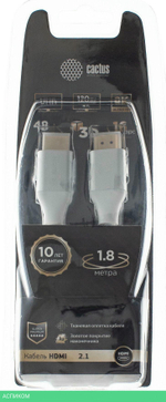 Кабель аудио-видео Cactus CS-HDMI.2.1-1.8 1.8м серебристый