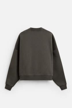 ZARA ТОЛСТОВКА С КОНТРАСТНЫМ ПРИНТОМ, АНТРАЦИТОВО-СЕРЫЙ