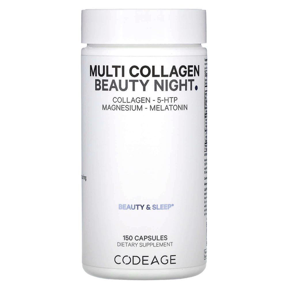 Codeage, Multi Collagen Beauty Night, мультивитаминный комплекс с коллагеном, 150 капсул