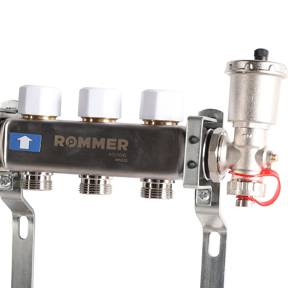 ROMMER RMS-1210-000003 ROMMER Коллектор из нержавеющей стали в сборе с расходомерами 3 вых.