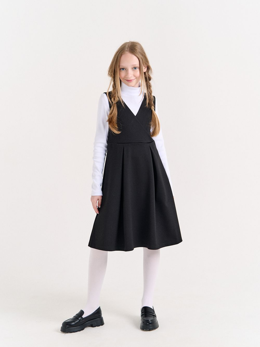 Сарафан приталенный "Черный" 7+