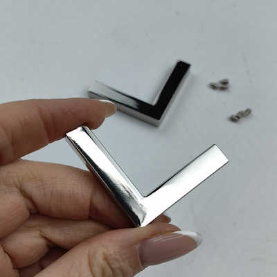 Уголки металлические для сумки прямые Серебро