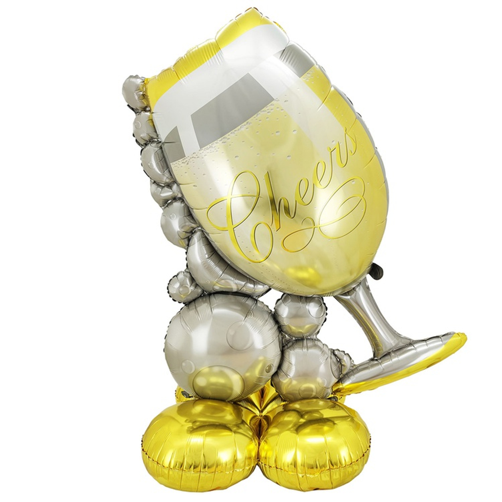 Шар Фольгированный Бокал Шампанского (Золотой)