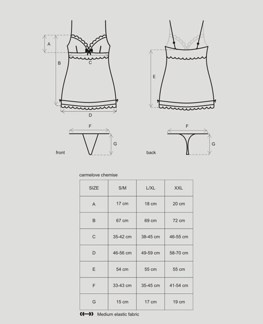 Сорочка цвета шампань с кружевом Carmelove Chemise SM (42-44) (Цвет: шампань)