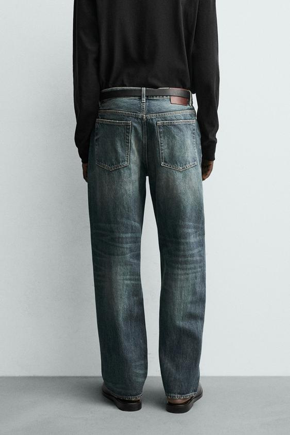 ZARA ДЖИНСЫ STRAIGHT FIT, ВЫЦВЕТШИЙ СИНИЙ